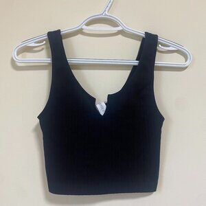 Black Ribbed Tank Top